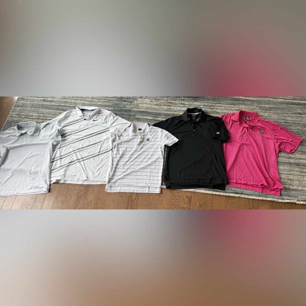 Men's Polo Shirt Collection - Gray, Black, Pink